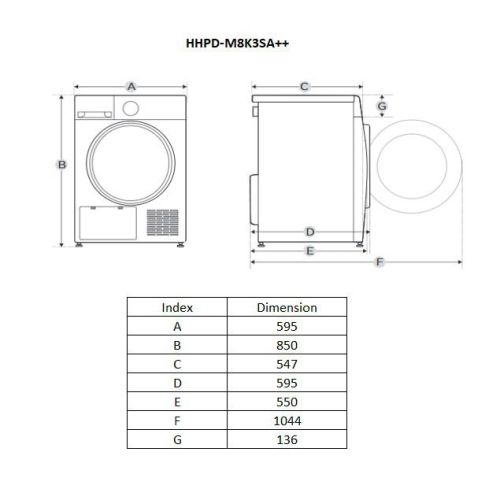 Сушилня HEINNER HHPD-M8K3SA++